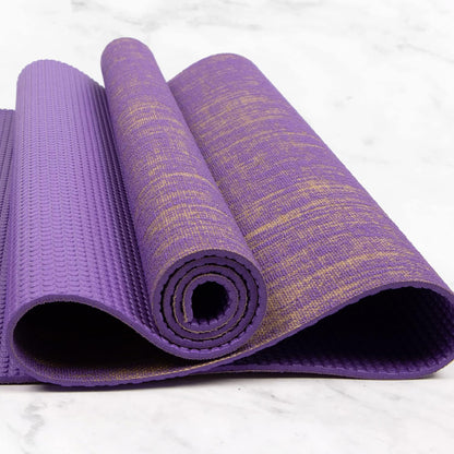 Jute Yoga Mat, High Performance Vegan Floor Exercise Mat, Eco Friendly Biodegradable Yoga Mat with PVC Backing,72" x 24", 0.2" Thickness