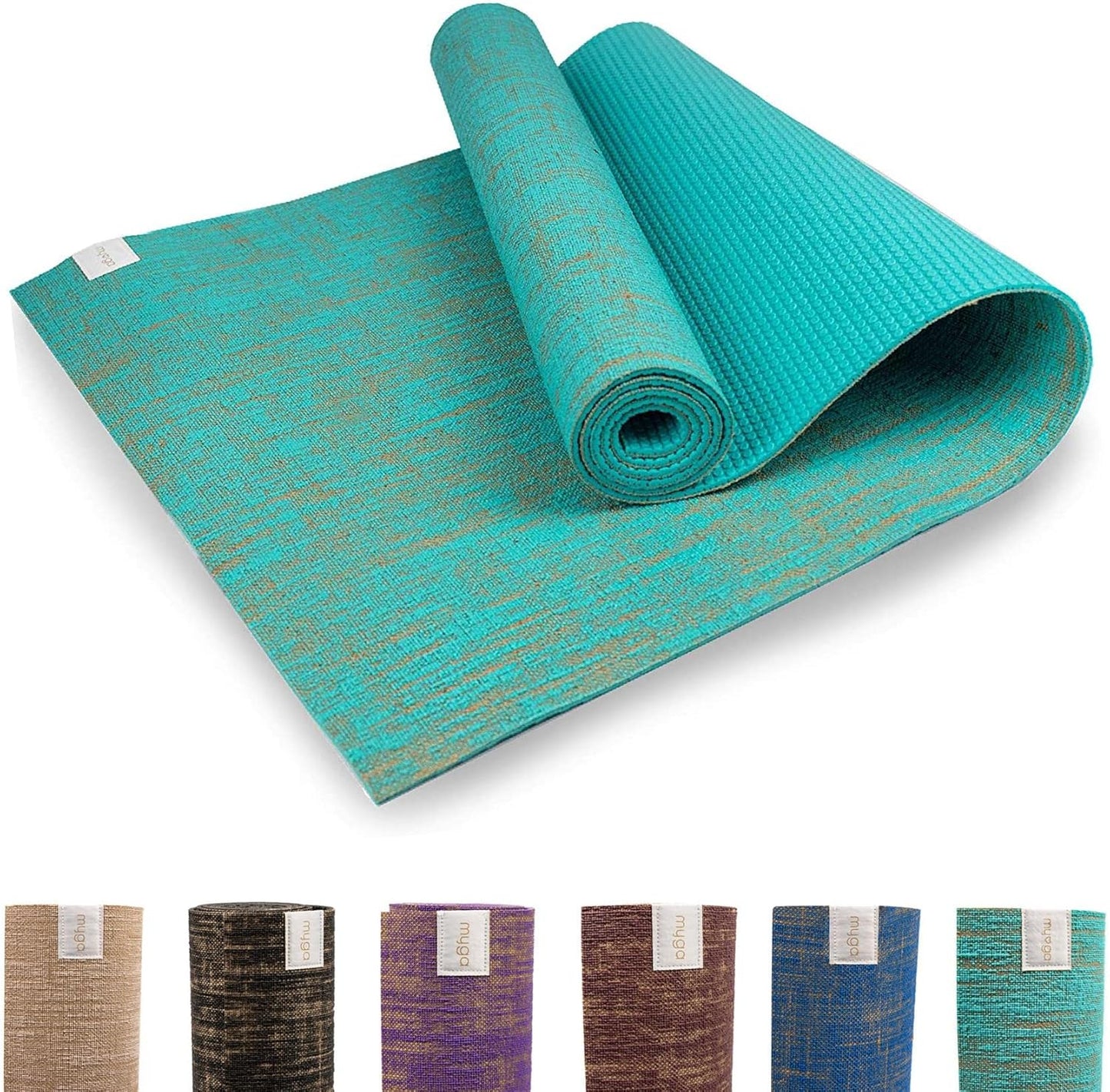 Jute Yoga Mat, High Performance Vegan Floor Exercise Mat, Eco Friendly Biodegradable Yoga Mat with PVC Backing,72" x 24", 0.2" Thickness