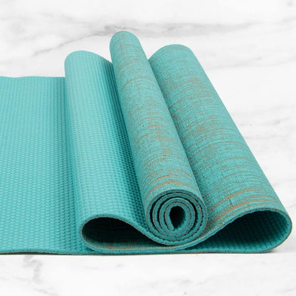 Jute Yoga Mat, High Performance Vegan Floor Exercise Mat, Eco Friendly Biodegradable Yoga Mat with PVC Backing,72" x 24", 0.2" Thickness
