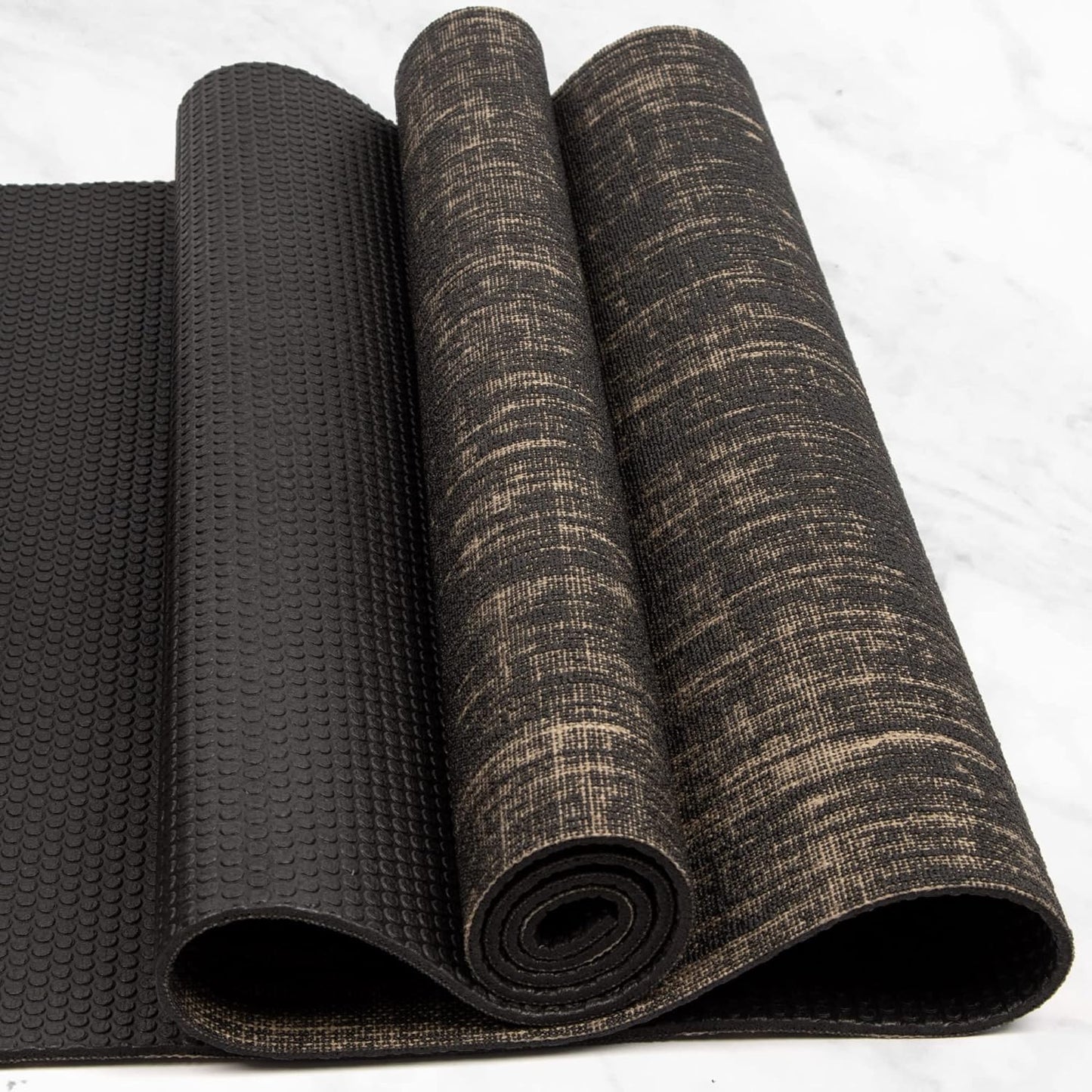 Jute Yoga Mat, High Performance Vegan Floor Exercise Mat, Eco Friendly Biodegradable Yoga Mat with PVC Backing,72" x 24", 0.2" Thickness