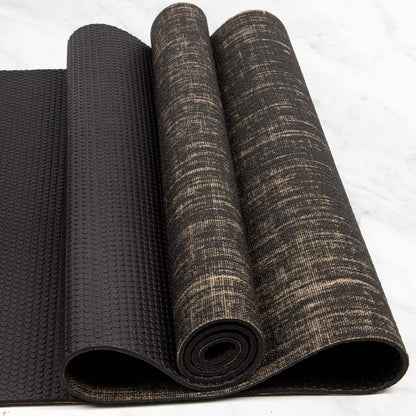 Jute Yoga Mat, High Performance Vegan Floor Exercise Mat, Eco Friendly Biodegradable Yoga Mat with PVC Backing,72" x 24", 0.2" Thickness