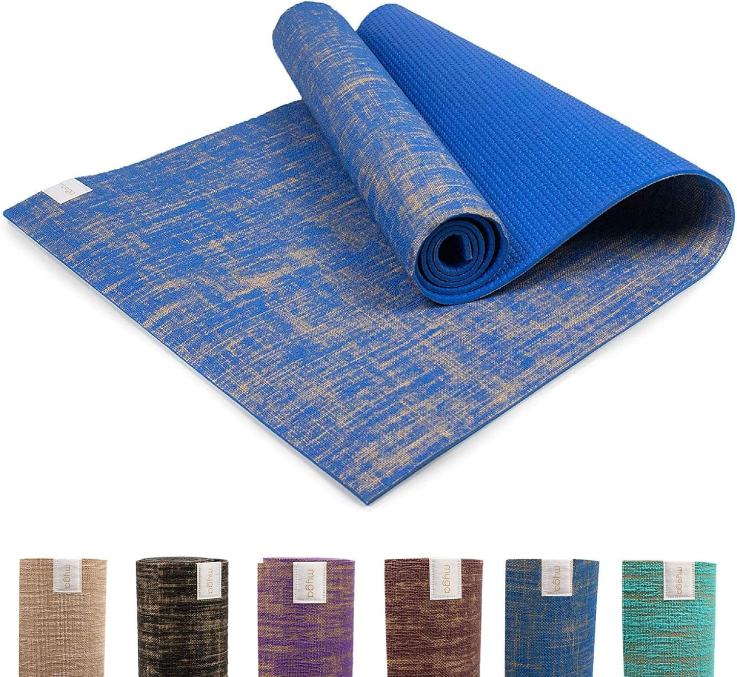 Jute Yoga Mat, High Performance Vegan Floor Exercise Mat, Eco Friendly Biodegradable Yoga Mat with PVC Backing,72" x 24", 0.2" Thickness