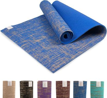 Jute Yoga Mat, High Performance Vegan Floor Exercise Mat, Eco Friendly Biodegradable Yoga Mat with PVC Backing,72" x 24", 0.2" Thickness