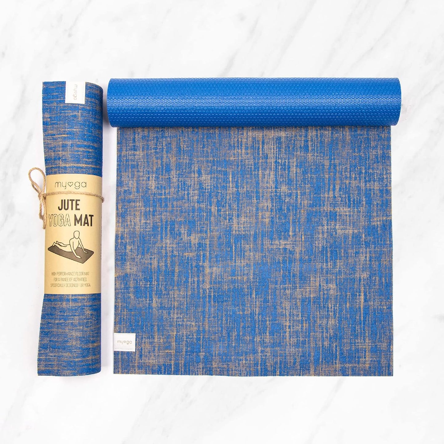 Jute Yoga Mat, High Performance Vegan Floor Exercise Mat, Eco Friendly Biodegradable Yoga Mat with PVC Backing,72" x 24", 0.2" Thickness