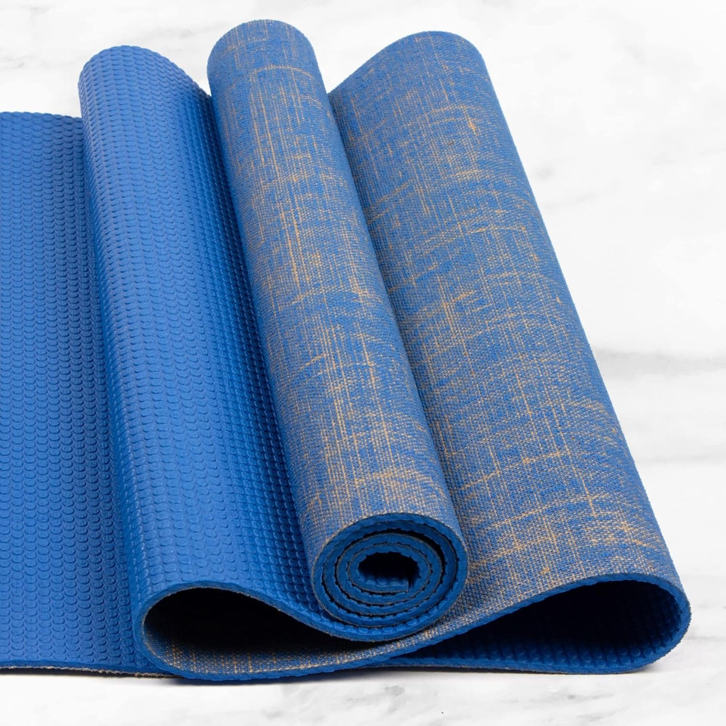 Jute Yoga Mat, High Performance Vegan Floor Exercise Mat, Eco Friendly Biodegradable Yoga Mat with PVC Backing,72" x 24", 0.2" Thickness