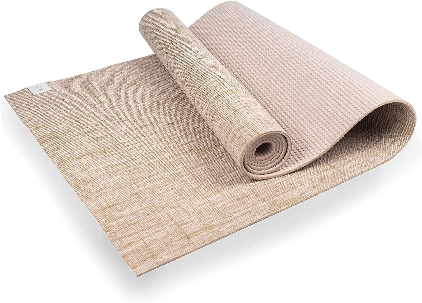 Jute Yoga Mat, High Performance Vegan Floor Exercise Mat, Eco Friendly Biodegradable Yoga Mat with PVC Backing,72" x 24", 0.2" Thickness