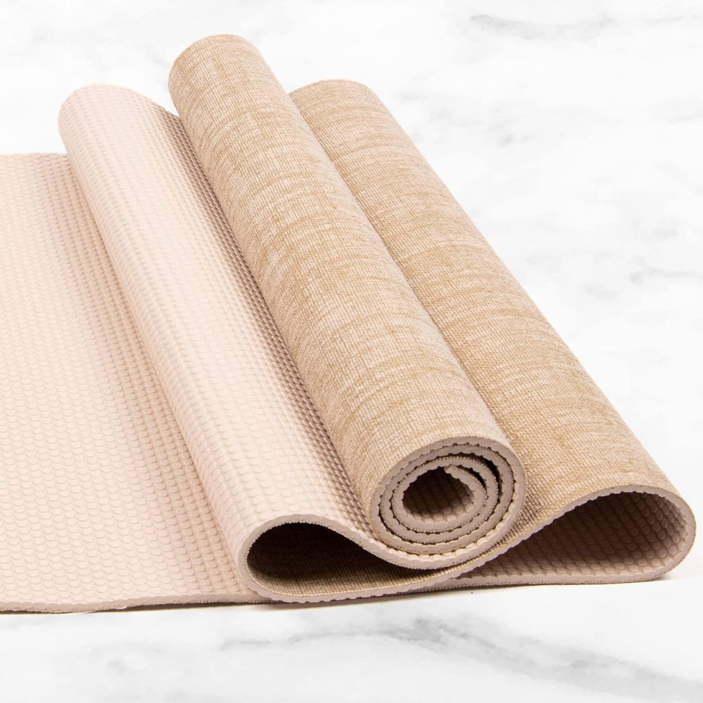 Jute Yoga Mat, High Performance Vegan Floor Exercise Mat, Eco Friendly Biodegradable Yoga Mat with PVC Backing,72" x 24", 0.2" Thickness