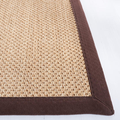 SAFAVIEH Area Rug 11x15 - Natural Fiber Collection - Large - Maize & Linen Color, Sisal, Woven Design with Border (NF141B) - Colors B