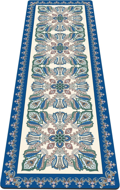 nuveti Yoga Mat Print Extra Thick TPE Non Slip Fitness Exercise Mat with Carrying Bag,72"x24" Extra Thick 6MM Exercise & Workout Mat for Yoga, Pilates Fitness and Floor Exercises - Colors A