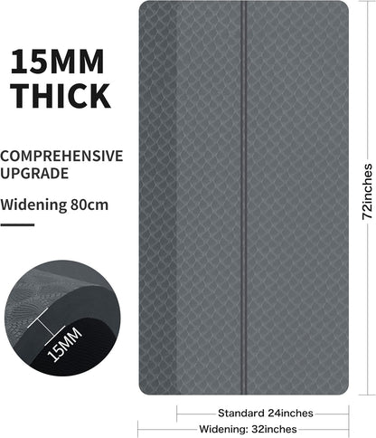 nuveti Large Exercise Mat - 15mm/20mm/30mm Thick Yoga Mat | Workout Mat for Fitness, Yoga, Pilates, Stretching & Floor Exercises for Women & Men with Free Carrying Bag