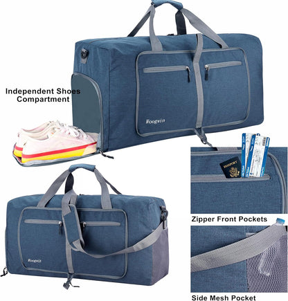 Woogwin Travel Duffel Bag Large Foldable Waterproof Overnight Bag for Beach Swim Bags Pool Sports Gym