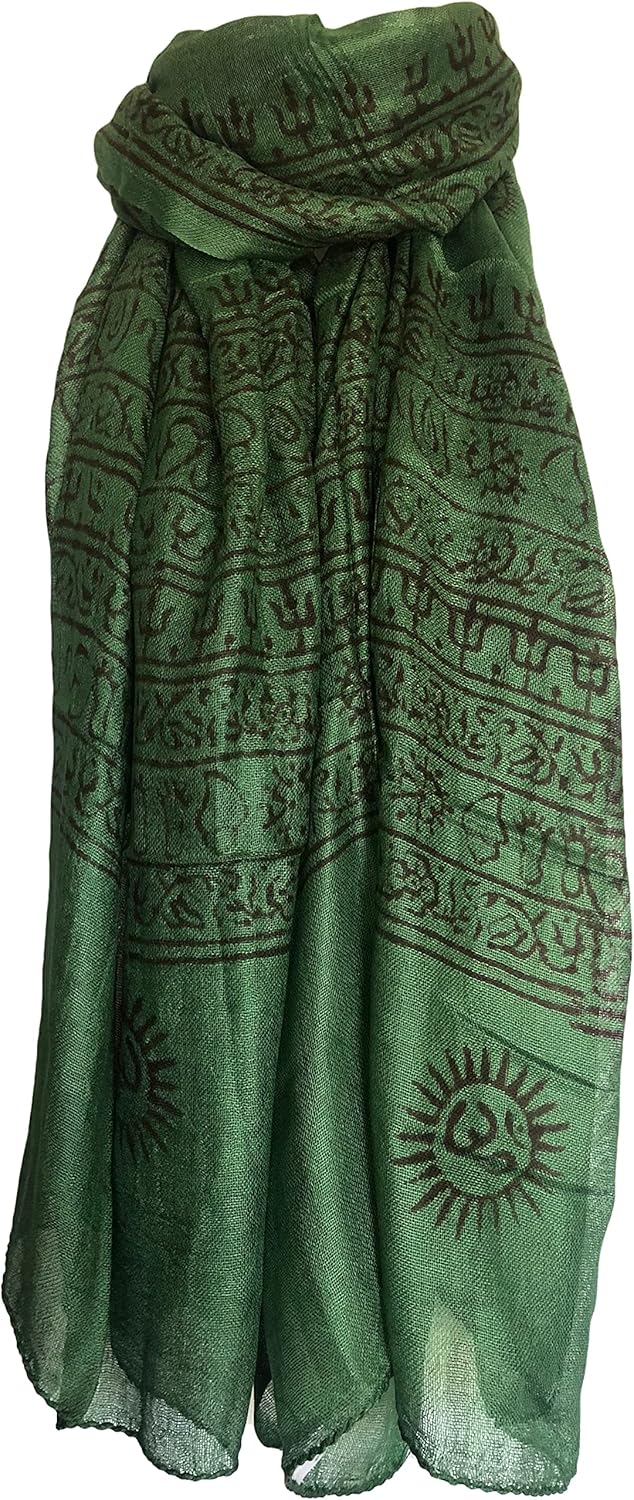 Indian Om Mantra Hand Block Printed Scarf Prayer Shawl