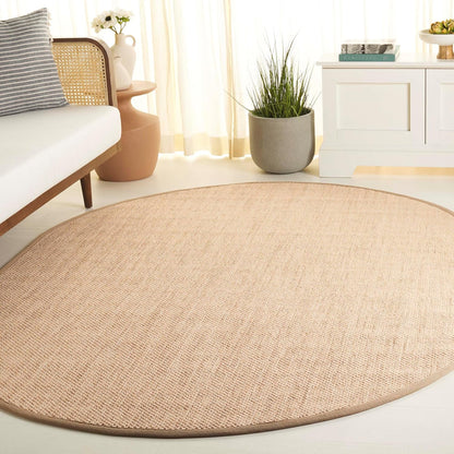 SAFAVIEH Area Rug 11x15 - Natural Fiber Collection - Large - Maize & Linen Color, Sisal, Woven Design with Border (NF141B) - Colors B
