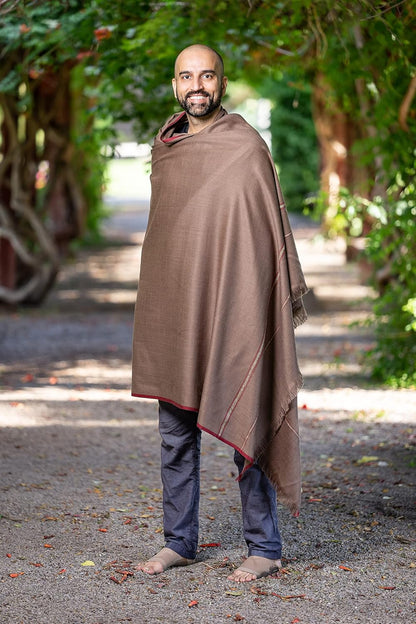 Versatile Premium Wool Blend Meditation Shawl - Large Unisex Prayer Wrap, Oversized Scarf & Yoga Blanket