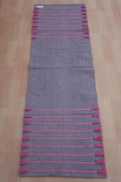 Jaipur Art & Rugs Cotton Yoga Rug - Eco-Friendly Hand-Woven Thick Mat (24”x72”x5mm) for Everyday Fitness at Home - Comfortable & Extra-Long - Colors B