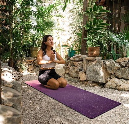nuveti Printed Travel Yoga Mat-1/16 Inch Thick Non Slip Fitness Workout Mat with Carrying Bag, Foldable Lightweight Suede & Natural Rubber Yoga Mat for Yoga Pilates and Fitness 72" L x 24" W x 1.5mm