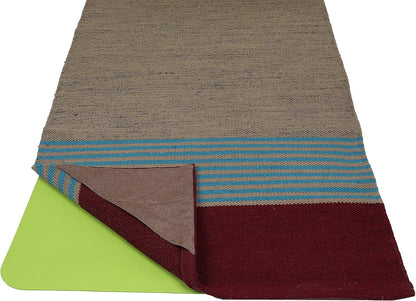 KD Yoga Rug Mat Convert Plastic Yoga Mat to Eco Friendly 100% Cotton Gripping with Corner Pocket