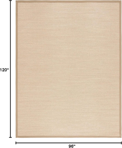 SAFAVIEH Area Rug 11x15 - Natural Fiber Collection - Large - Maize & Linen Color, Sisal, Woven Design with Border (NF141B) - Colors A