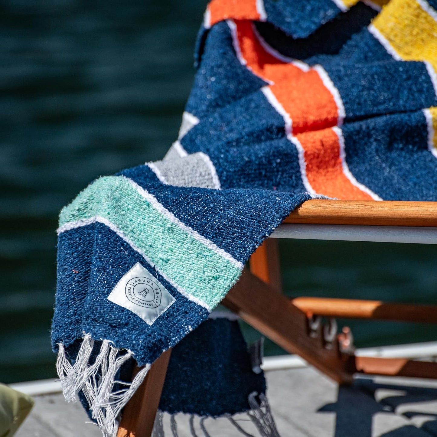 Mexican Blanket by Laguna Beach Textile Co - Beach, Yoga, Camping, or Decorative Throw Blanket - Traditional Handmade Serape (Ivory)