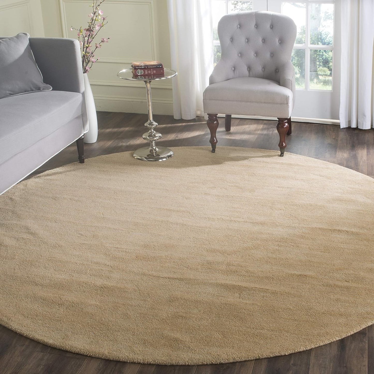 SAFAVIEH Himalaya Collection 6' Round Black HIM610C Handmade Premium Wool Area Rug