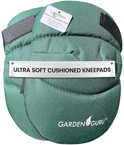Garden Guru Cushioned Gardening Knee Pads with Adjustable Straps - Soft Inner Liner, Ultra Comfort Padding, Garden Kneelers for Yard Work, Cleaning, Household Chores, Roofing, and More 1 Pack