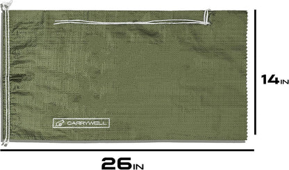 (Not Made in China) 20 Pack, Heavy Duty Sand Bags for Flooding, Empty Sandbags with Tie Strings, UV Protection 1600 Hours, Flood Control,14in x 26in, Sandbag for Weight, 50lb Capacity, White