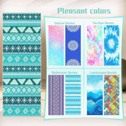 Yoga Towel,Absorbent Yoga Mat Towel for Hot Yoga Non Slip,Stylish Prints,Ideal for Workouts,Hot Yoga,Bikram,Pilates Equipment,72 x 27 in,Gradient Mandala