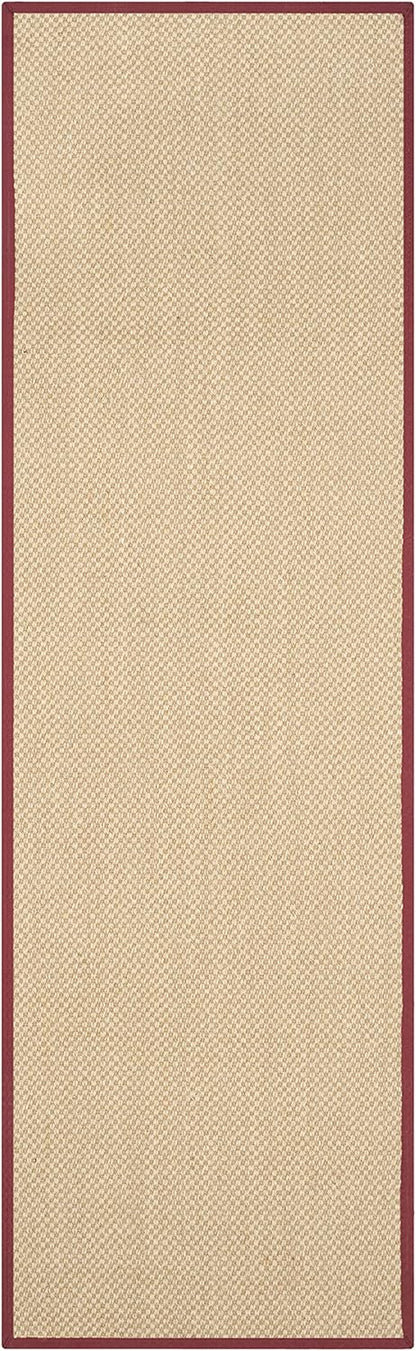 SAFAVIEH Area Rug 11x15 - Natural Fiber Collection - Large - Maize & Linen Color, Sisal, Woven Design with Border (NF141B) - Colors A