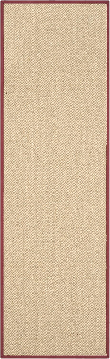 SAFAVIEH Area Rug 11x15 - Natural Fiber Collection - Large - Maize & Linen Color, Sisal, Woven Design with Border (NF141B) - Colors B