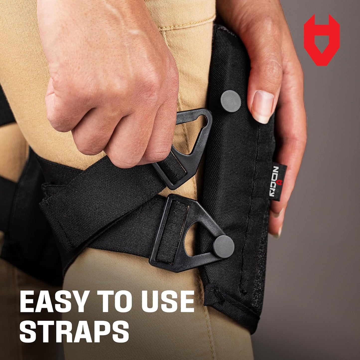 NoCry Flooring Knee Pads for Men with Extra-Wide Gel & Thick Foam Cushion — Floor-Safe Anti-Slip Leather Kneepads for Construction Work with Reinforced Adjustable Straps and Military-Grade Rivets