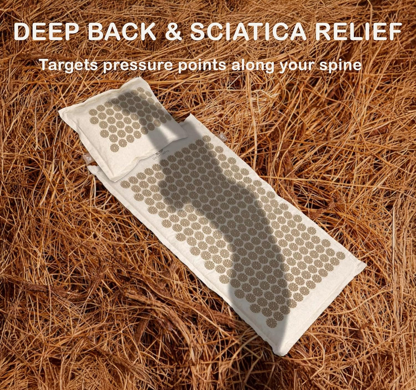 Acupressure Mat & Pillow Set – Extra-Long 29” Acupressure Therapy for Back & Neck Pain Relief, Sciatica, Stress Relief & Sleep Support – Includes Carry Bag & Hot/Cold Pack (Purple)