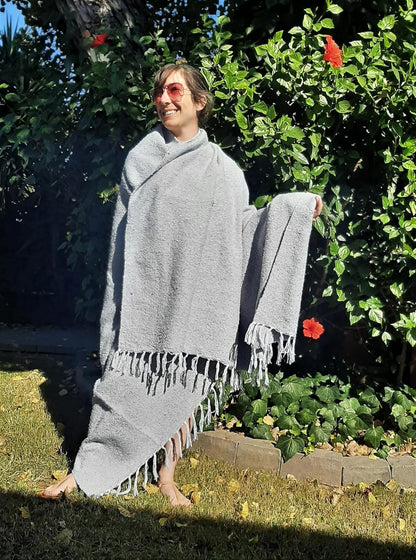 Open Road Goods Bulk Handmade Solid Color Yoga Blankets - Thick Mexican Blankets or Throws - Made for Yoga! (12 Pack, Black)