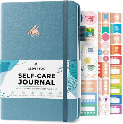 Clever Fox Self-Care Journal – Daily Reflection Notebook – Mental Health & Personal Development Planner, Meditation & Mood Log, A5 (Turquoise)