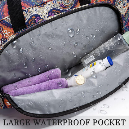 AROME Yoga Mat Bag for Women Men, Large Canvas Yoga Bag for 1/4" 1/3" 2/5" 1/2" Extra Thick Exercise Yoga Mat Gym Tote Sports Duffle Bag Carrying Bags with Wet Pocket & Shoulder Strap & Mat Strap