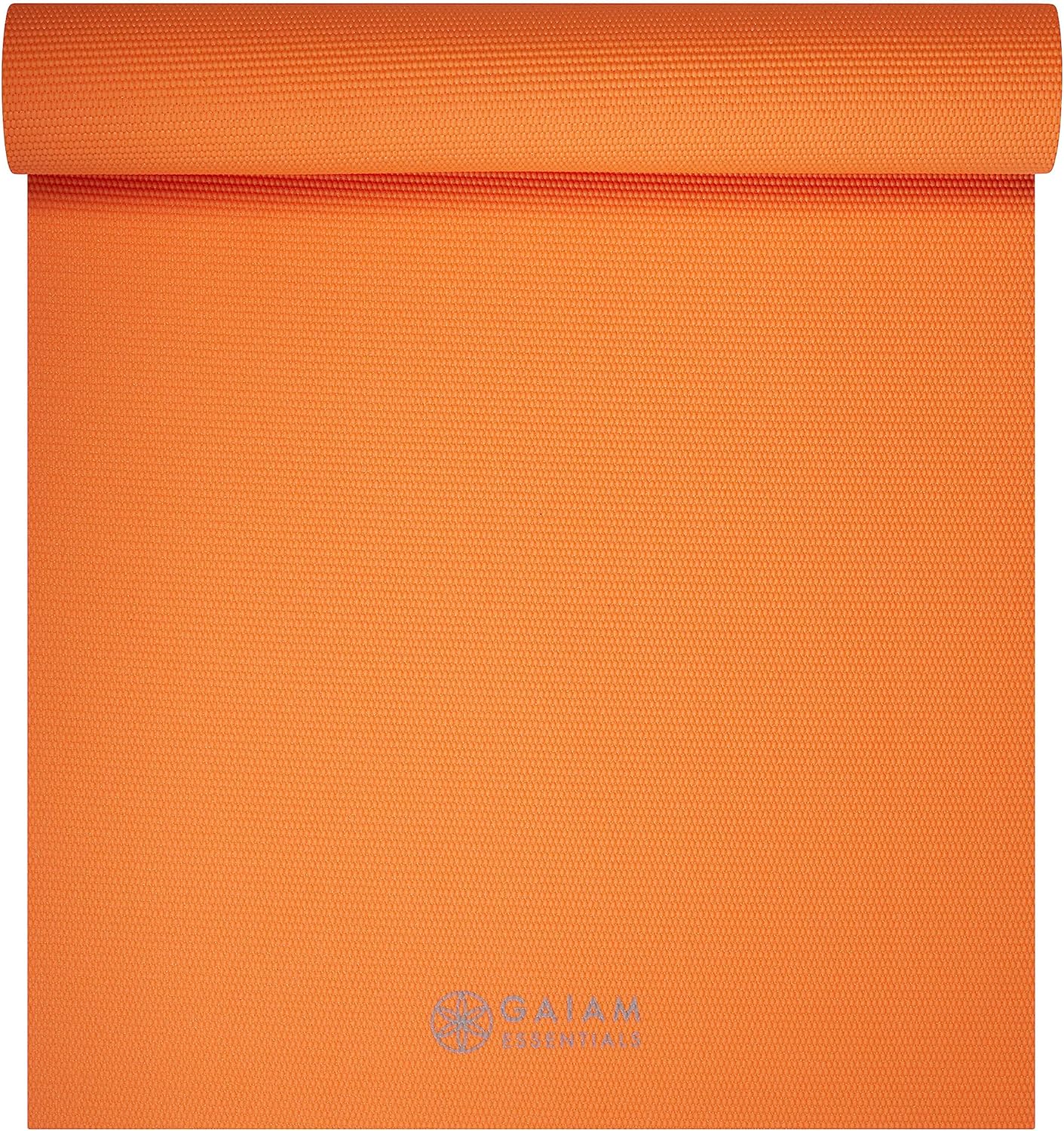 Gaiam Essentials 1/4" Thin (6mm) Yoga & Pilates, Fitness & Exercise Mat with Easy-Cinch Carrier Strap Cusion Support For Fitness and Gym Workouts
