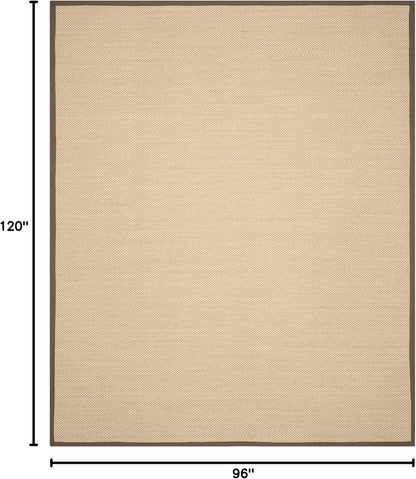 SAFAVIEH Area Rug 11x15 - Natural Fiber Collection - Large - Maize & Linen Color, Sisal, Woven Design with Border (NF141B) - Colors A