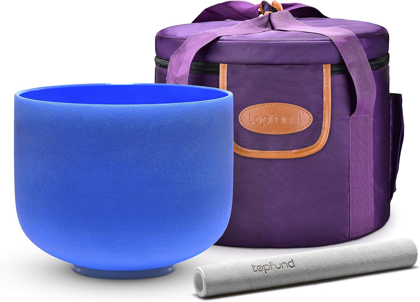 TOPFUND Pink Purple F Note Crystal Singing Bowl Heart Chakra 8 inch with Suede Mallet