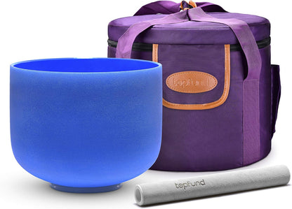 TOPFUND Pink Purple F Note Crystal Singing Bowl Heart Chakra 8 inch with Suede Mallet