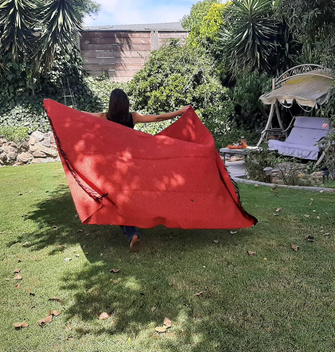 Open Road Goods Bulk Handmade Solid Color Yoga Blankets - Thick Mexican Blankets or Throws - Made for Yoga! (12 Pack, Black)