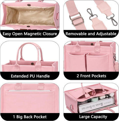 ZHMO Canvas Tote Bag for Women,Women's Bags Crossbody Bags Work Laptop Tote Bag Large Handbags Purse for Travel Nurse Teacher