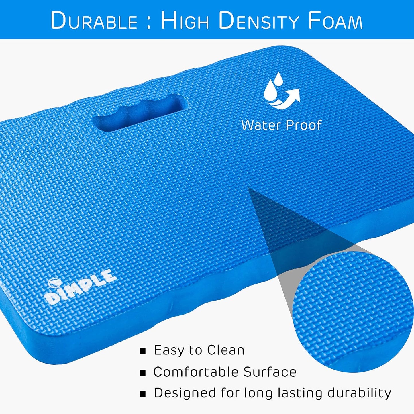 Dimple Thick Kneeling Pad | Garden Pad for Gardening | Kneeling Pad for Work | Garden & Bathtub Kneeler for Baby Bath | Kneeling Mat for Exercise & Yoga (XL) 17.8 x 11, Thickest 1-½"(2 Pack, Blue)
