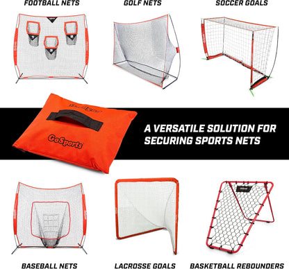 GoSports Sports Net Sandbags Set of 4 Weighted Anchors for Baseball Nets, Soccer Goals, Golf Nets, Football Nets, Hockey Nets and More
