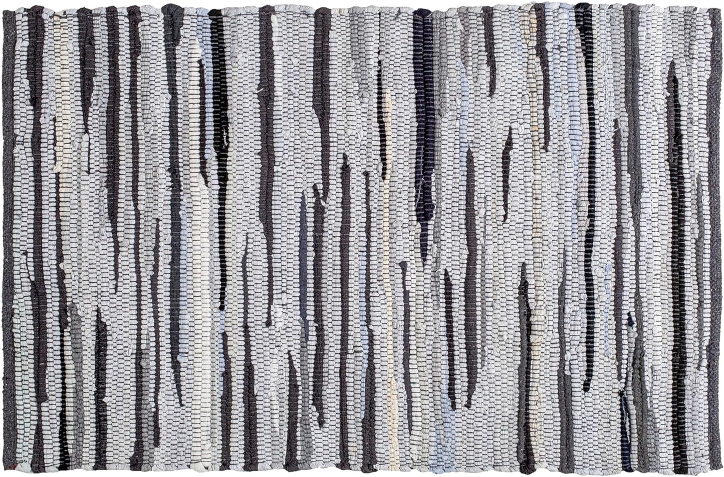 Ramanta Home 100% Cotton Chindi Hosiery Rug 24x36 Inch - Dark Multi, Farmhouse Reversible Soft Bohemeian Rugs Ideal for Entryways, Kitchen, Bedroom | Durable Lightweight Handmade Accent Doormat