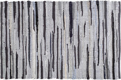 Ramanta Home 100% Cotton Chindi Hosiery Rug 24x36 Inch - Dark Multi, Farmhouse Reversible Soft Bohemeian Rugs Ideal for Entryways, Kitchen, Bedroom | Durable Lightweight Handmade Accent Doormat