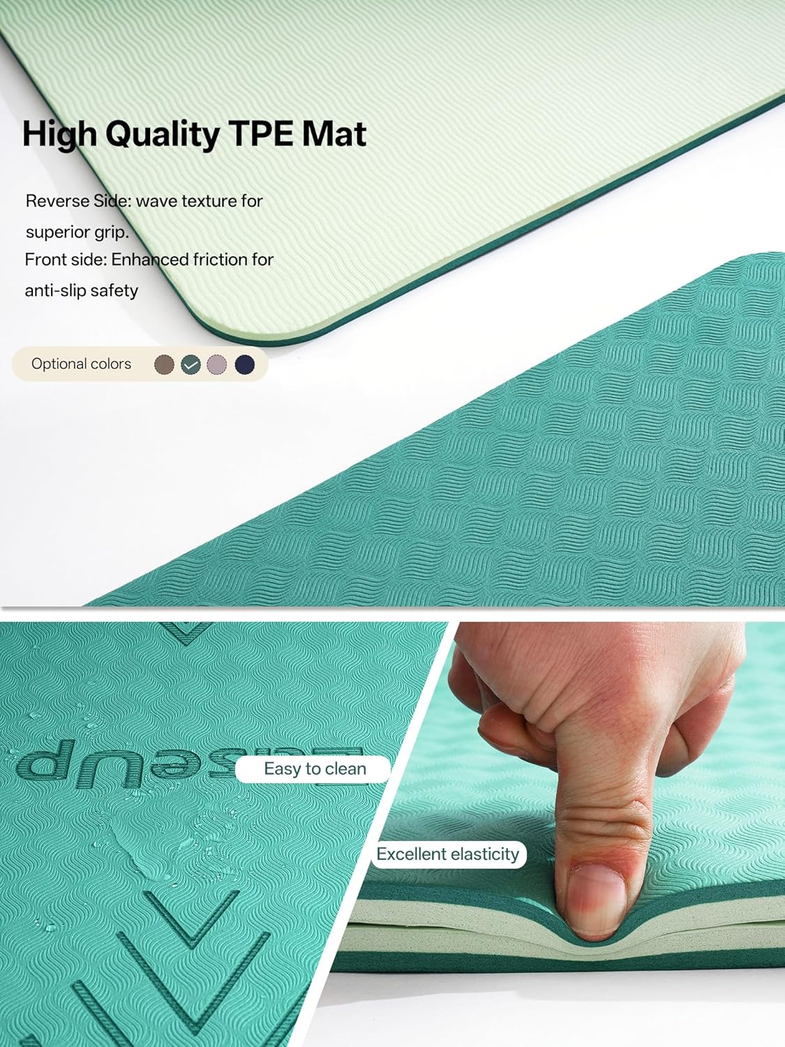 EaseUp Large yoga mat,73’x35.5’x0.4’,extra thick and wide,10mm pilates mat,non-slip exercise mat,workout mats for home gym