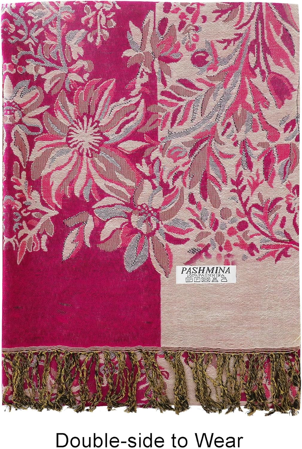 vimate Silky Paisley Pashmina Shawl Scarf-Women's Soft Double-side Jacquard Pashminas Wrap for Evening Dress Travel Shawl