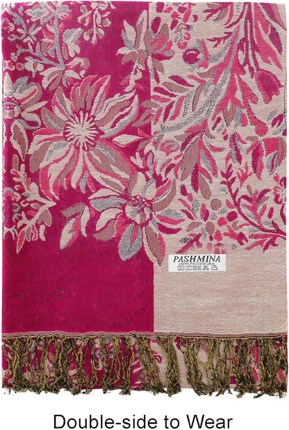 vimate Silky Paisley Pashmina Shawl Scarf-Women's Soft Double-side Jacquard Pashminas Wrap for Evening Dress Travel Shawl