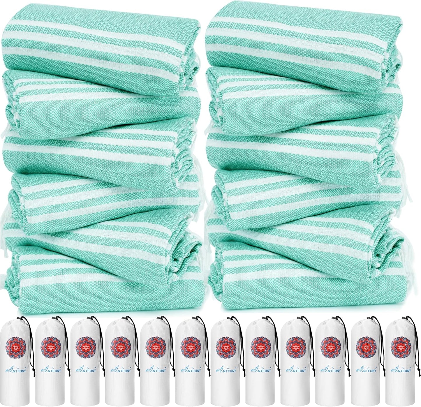 Antfuny Turkish Beach Towels Vacation Essentials Quick Dry Sand Free Oversized Bath Pool Swim Towel Extra Large XL Blanket Adult Travel Cruise Accessories Must Haves Clearance Stuff Necessities - Colors A