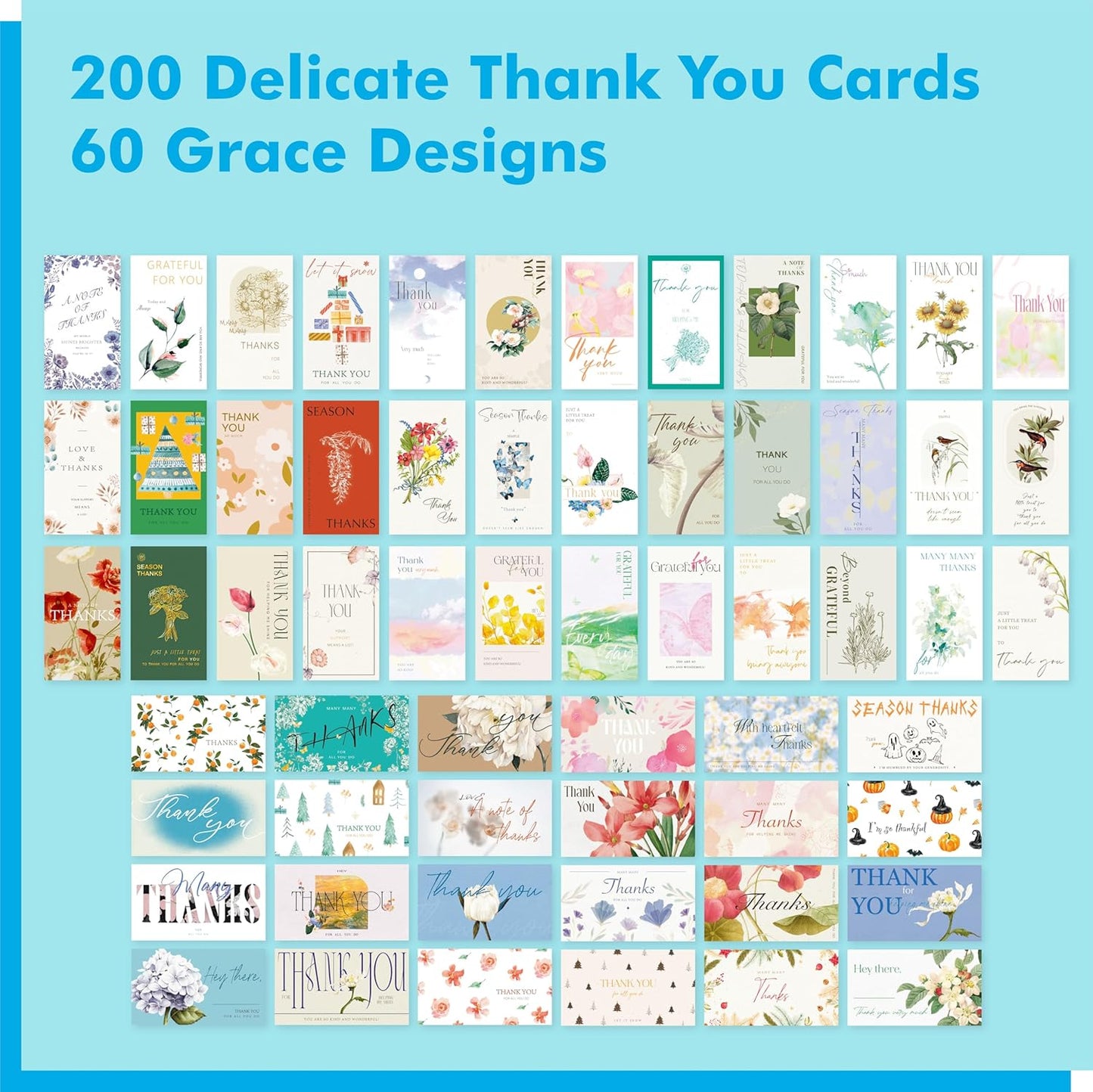 Gethelud 200 PCS Positive Affirmations Cards for Women, 60 Designs Daily Affirmations Cards, Inspirational Motivational Cards Mindfulness Cards Meditation Cards (2” x 3.5”)