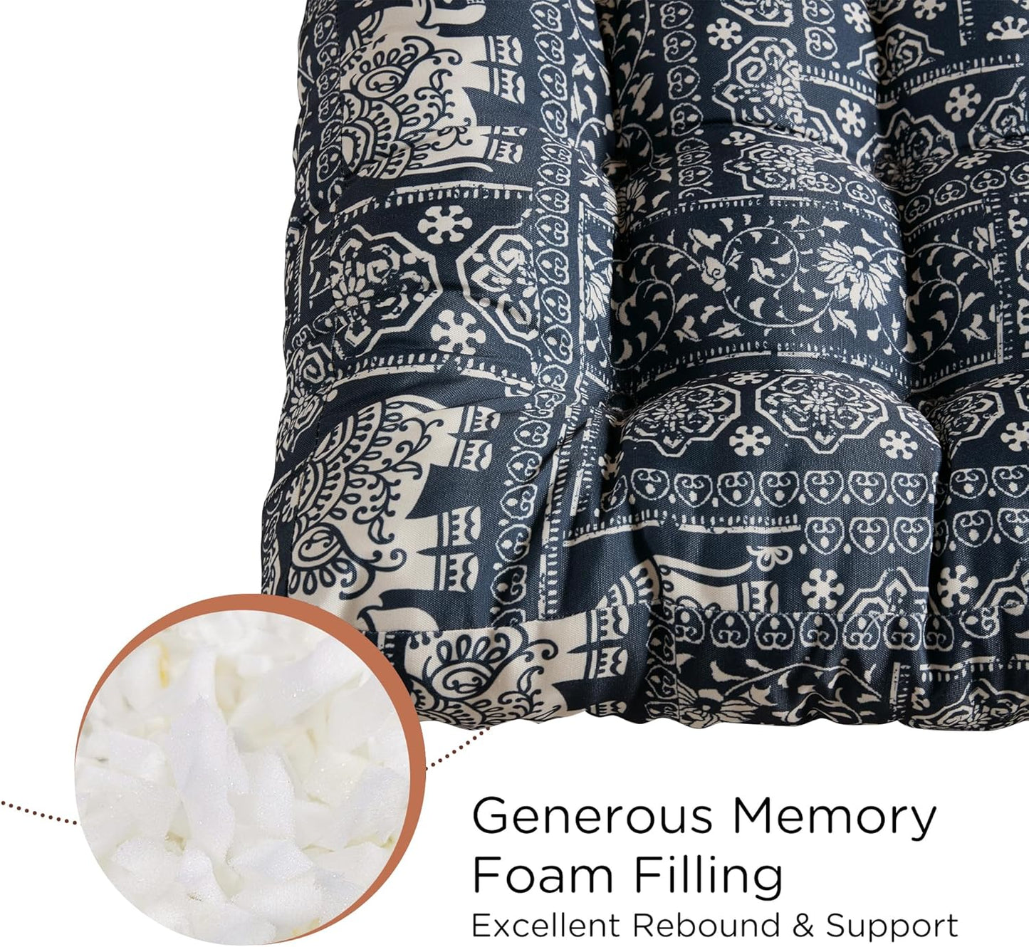 Codi Boho Floor Pillow, Large Meditation Cushion for Adults, Square Pillows Seating for Yoga Living Room Tatami Sitting Home Decor, Memory Foam Added, 22x22 Inch, Multi Patchwork
